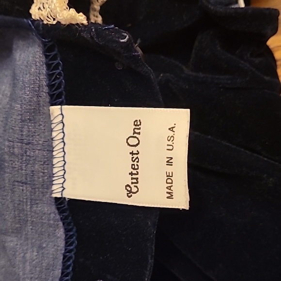 Cutest One Toddler Girls Christmas Holiday Dress dark blue velvet lace LOT G - Picture 7 of 13